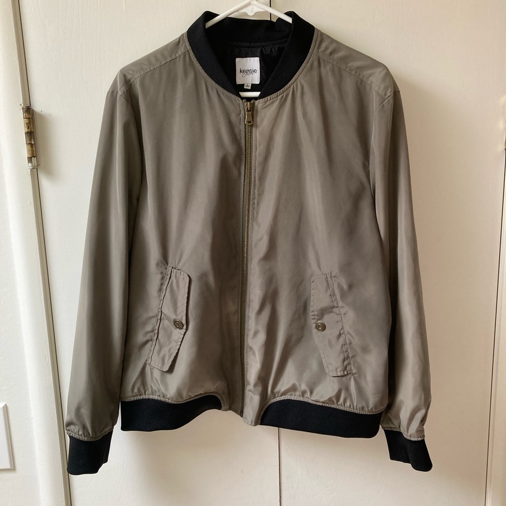 Kensie Olive/Black Bomber Jacket